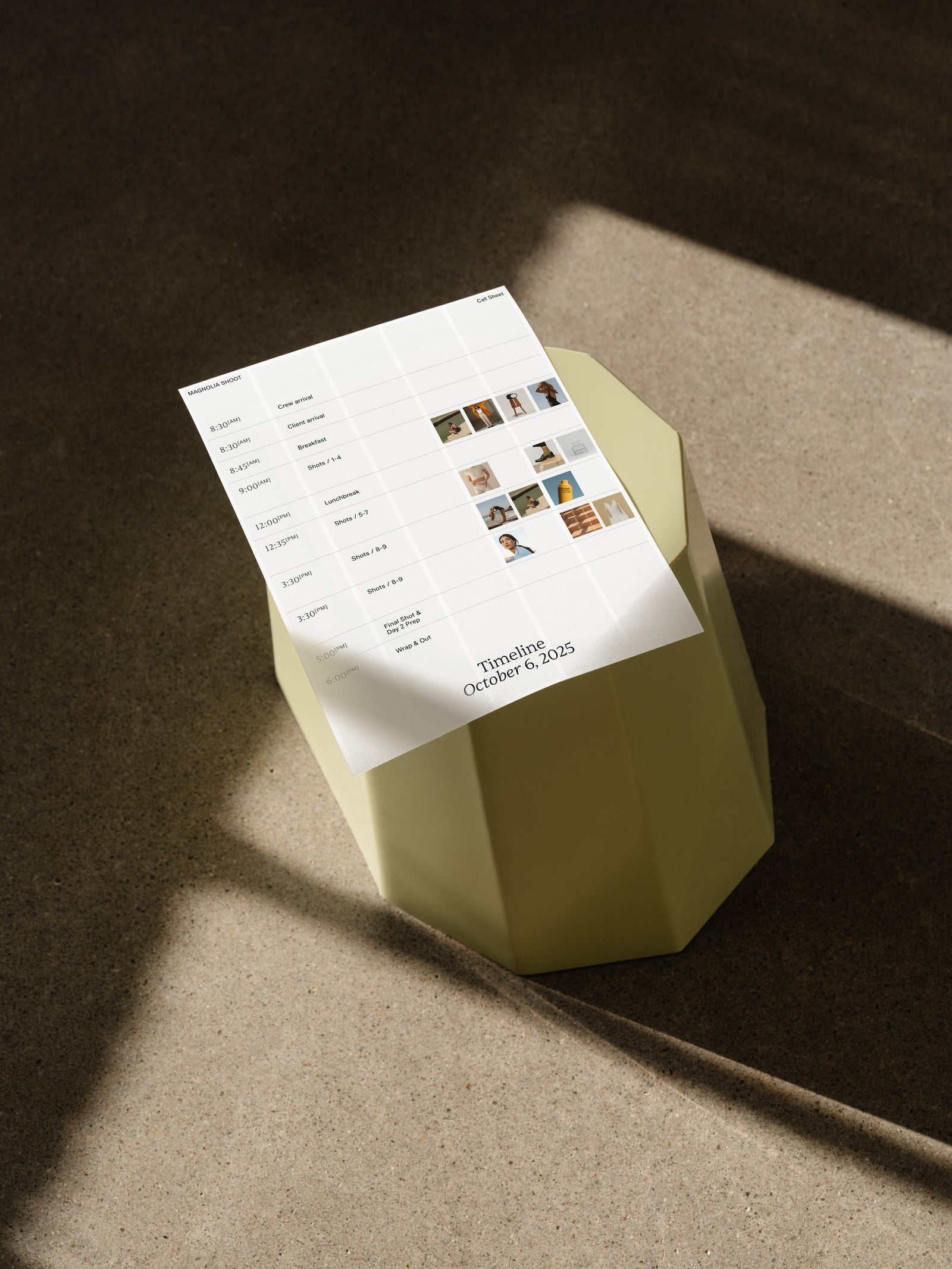 Photographer's Toolkit: The Call Sheet