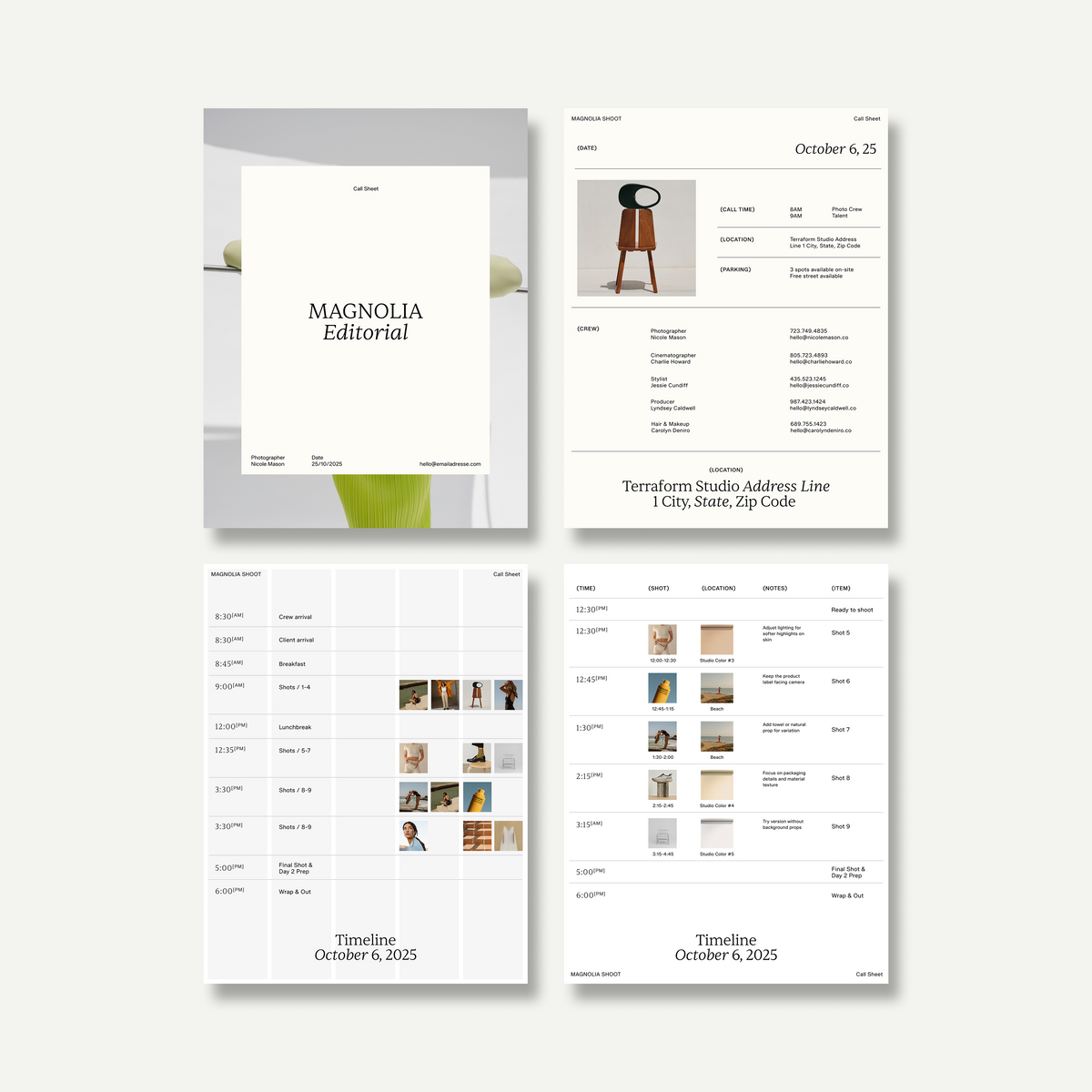 Photographer's Toolkit: The Call Sheet