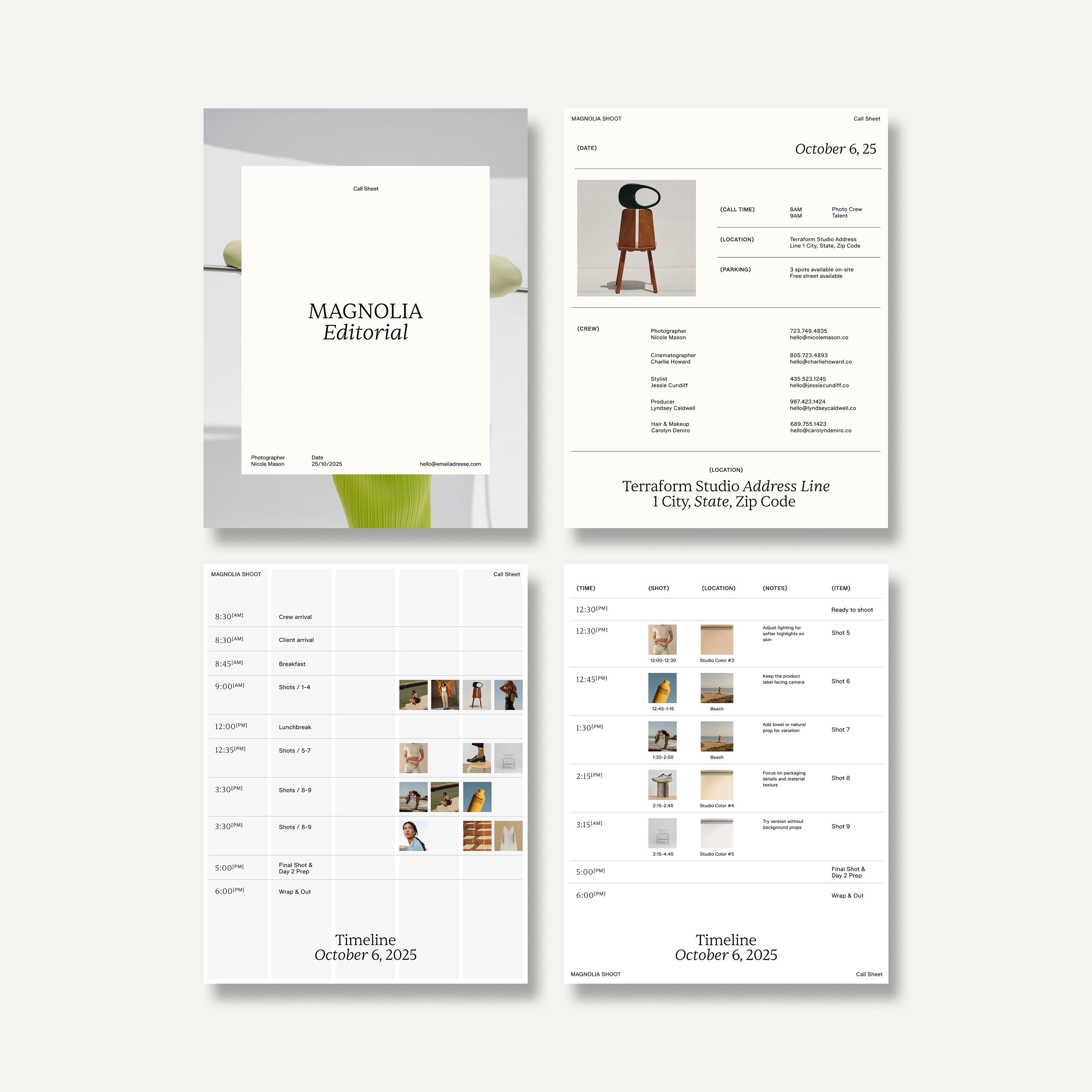 Photographer's Toolkit: The Call Sheet