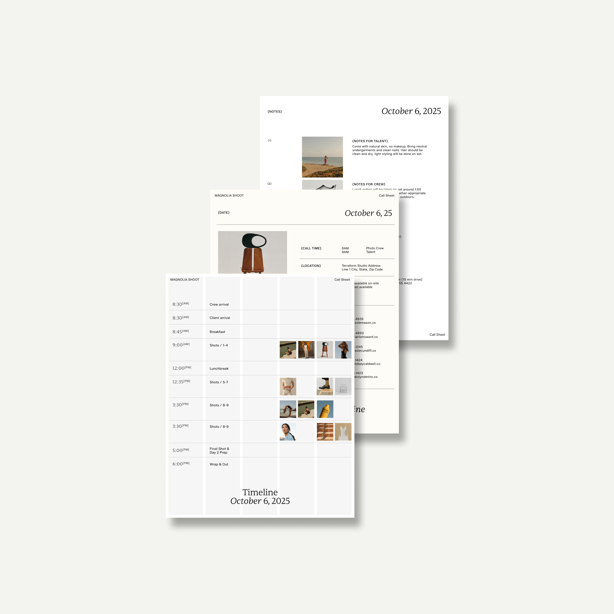 Photographer's Toolkit: The Call Sheet