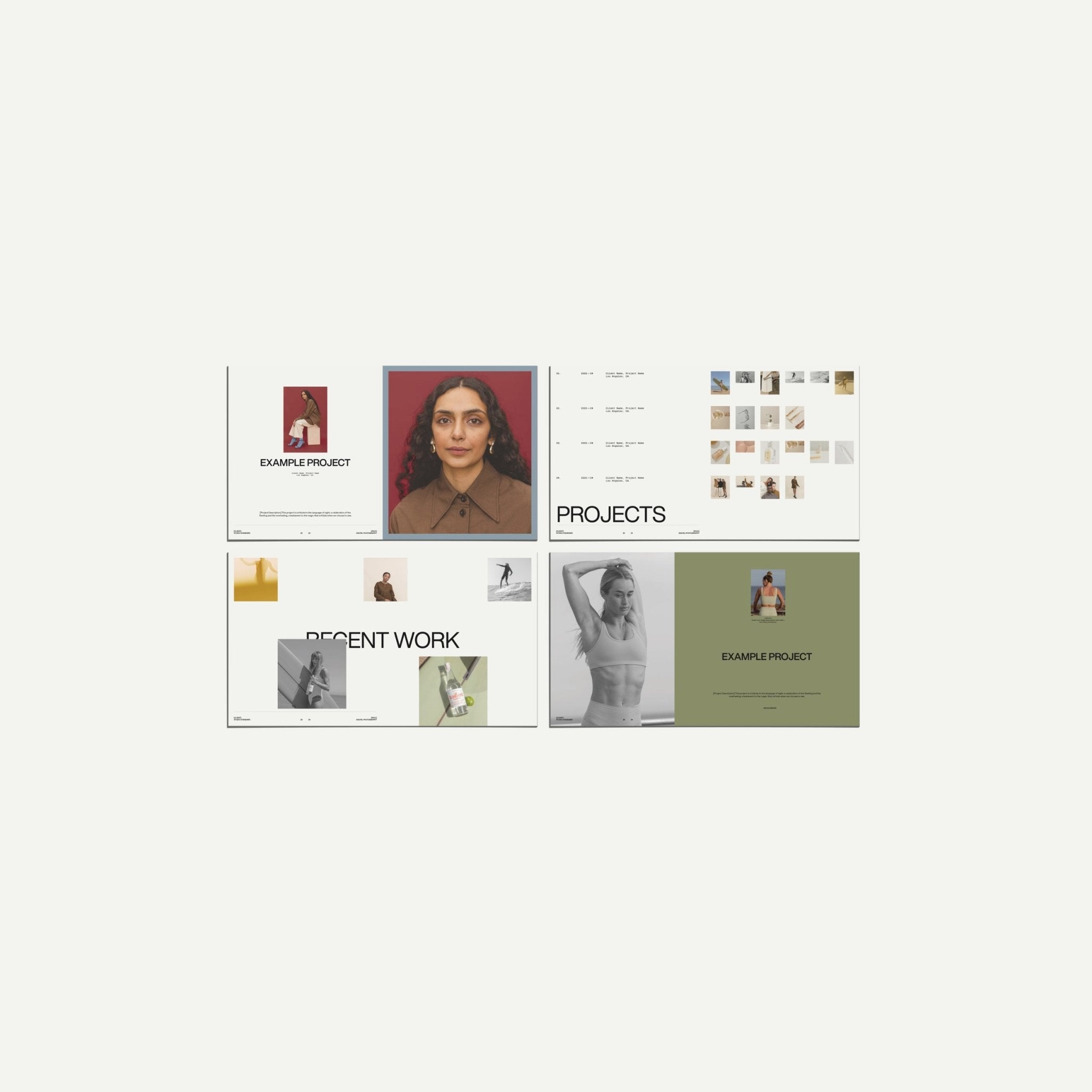 Photography portfolio template for Canva and InDesign