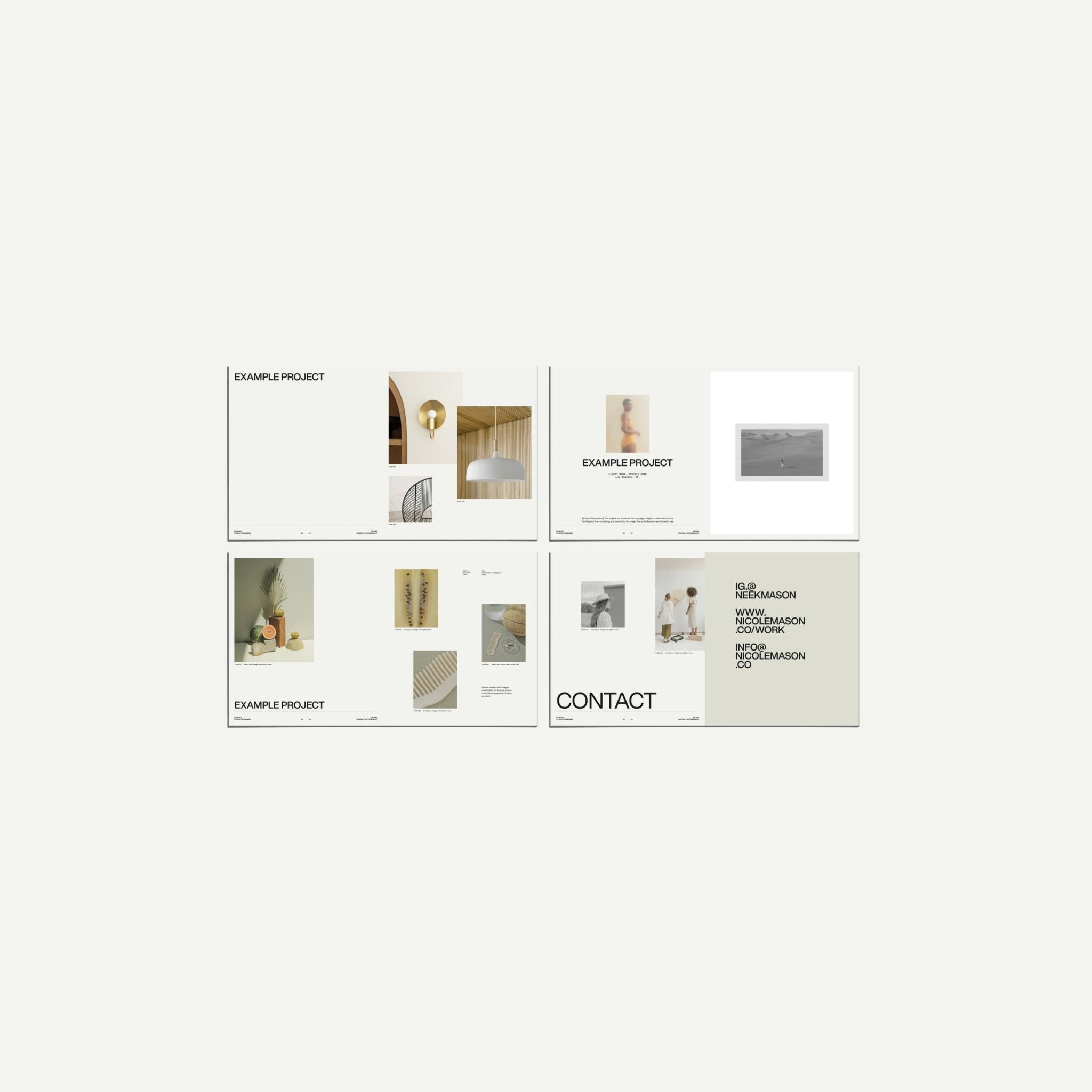 Photography portfolio template for Canva and InDesign