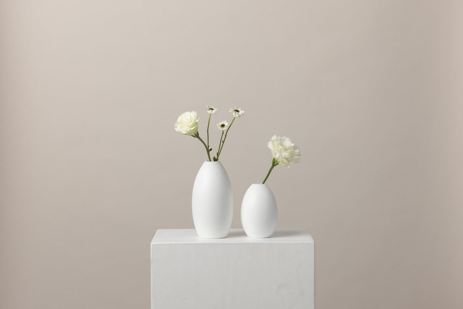 White Bud Vases